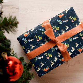 Fa La La Christmas Llama Reindeers Sleigh Pattern  Sheets