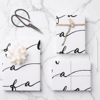 FA LA LA White & Black Calligraphy Christmas Carol  Sheets