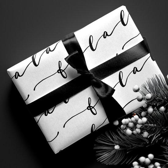 FA LA LA White & Black Calligraphy Christmas Carol  Sheets