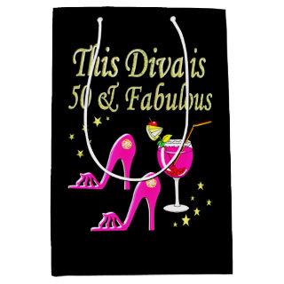 FABULOUS 50 YR OLD DIVA MEDIUM GIFT BAG