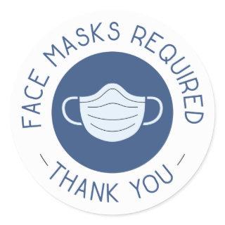 Face Mask Required Classic Round Sticker