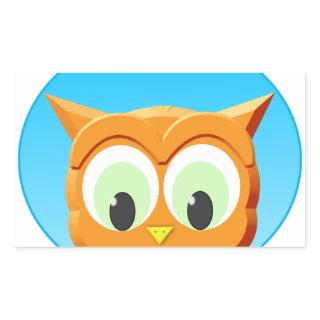 Face Of A Little Owl Rectangular Sticker