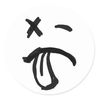 Face with Black Eye and Tongue Sticking Out Classic Round Sticker