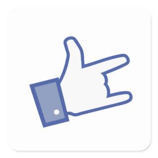 Facebook like You Rock thumb Rock and Roll icon Square Sticker