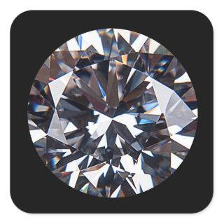 Faceted Elegant Diamond Gem Image Square Sticker