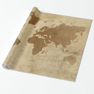 Faded Parchment World Map