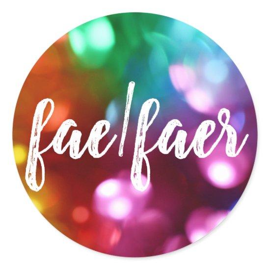 Fae/faer pronoun sticker (can customize)