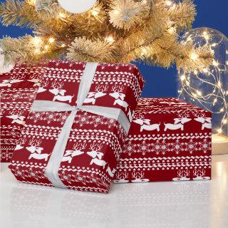Fair Isle Reindeer Doxie Gift Wrap