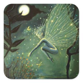 Fairy Art Square Stickers - "Crystal Water Sprite"