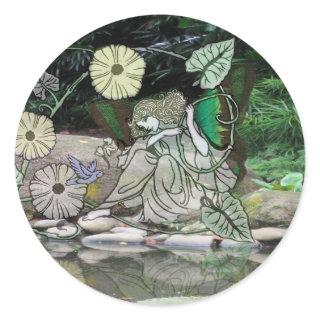 Fairy by the Water2 Classic Round Sticker