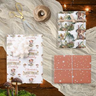 Fairy First Woodland Animals Mushroom 1st Birthday  Sheets