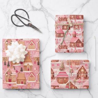 Fairycore Pink Christmas Scenes Coordinating  Sheets