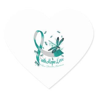 Faith Hope Love Panic Disorder Awareness Dragonfly Heart Sticker