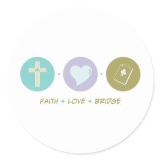 Faith Love Bridge Classic Round Sticker