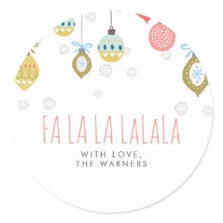 Falalala Christmas Classic Round Sticker