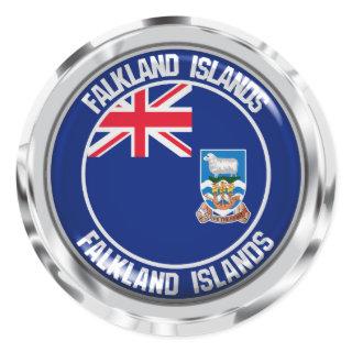 Falkland Islands Round Emblem Classic Round Sticker