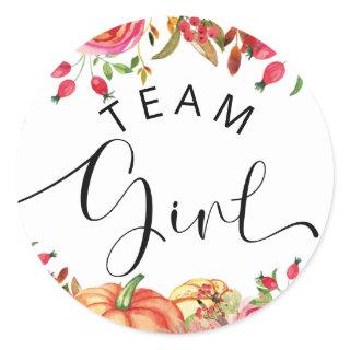 Fall floral and orange pumpkins team girl stickers