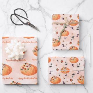 Fall Floral Personalized Pumpkin  Sheets