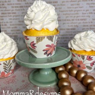 Fall flower Cupcake wrappers, Autumn cupcake wrap