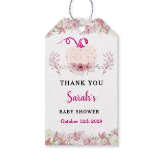Fall Flowers Little Pumpkin Baby Shower Thank You Gift Tags