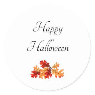 Fall Foliage Elegant Happy Halloween  Classic Round Sticker