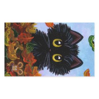 Fall Funny Black Cat Stickers Mouse Creationarts