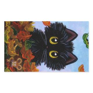 Fall Funny Black Cat Stickers Mouse Creationarts