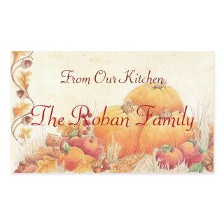 Fall Harvest Pumpkins Homemade From The Kitchen of Rectangular Sticker