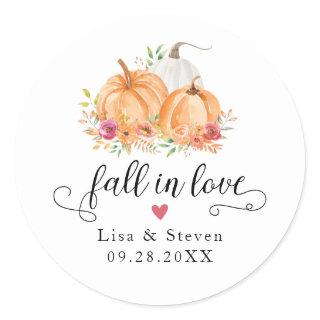 Fall In Love Pumpkins Wedding Stickers