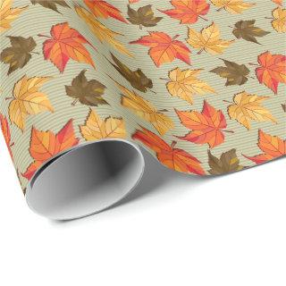 Fall Leafs Colorful Seamless Pattern