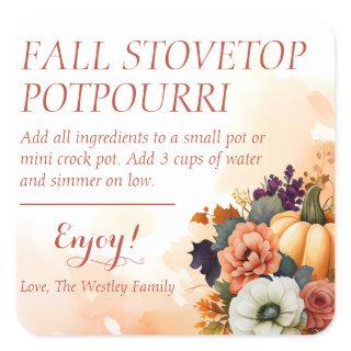 Fall Scented Stovetop Potpourri Label