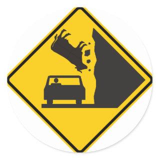 Falling Cow Zone Highway Sign Classic Round Sticker