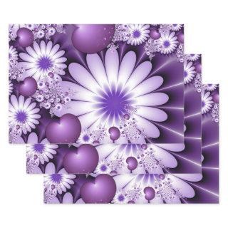 Falling in Love Abstract Flowers & Hearts Fractal  Sheets