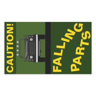 FALLING PARTS RECTANGULAR STICKER