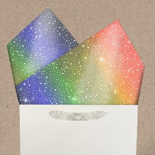 Falling Snow Watercolor Rainbow Galaxy Stars LGBT Tissue Paper