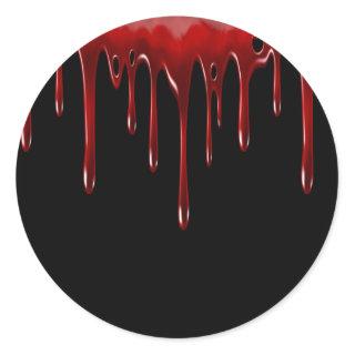 Falln Blood Drips Black Classic Round Sticker