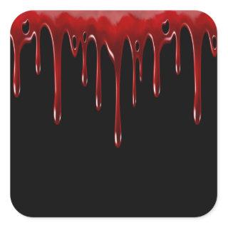 Falln Blood Drips Black Square Sticker