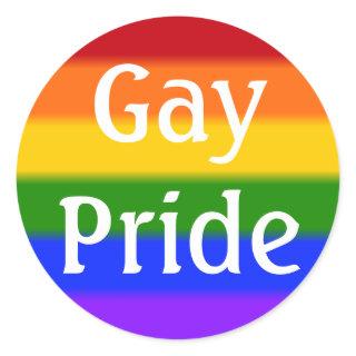 Falln Gay Pride Flag (Text) Classic Round Sticker
