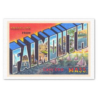 Falmouth Cape Cod Massachusetts Vintage Postcard Tissue Paper