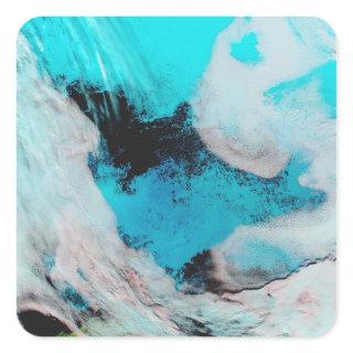 False color view of Polynya (open water) Square Sticker