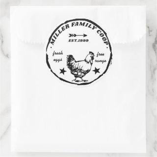 Family Coop Hen Fresh Eggs Classic Round Sticker