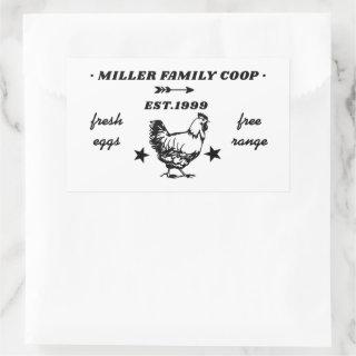 Family Coop Hen Fresh Eggs Rectangular Sticker