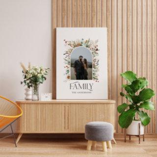 Family photo arch watercolor botanical elegant can canvas print