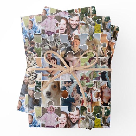 Family Photo Collage Custom 24 Pic Puzzle Shape  Sheets