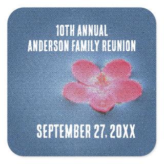 Family Reunion Picnic Cute Flower Yearly Gathering Square Sticker