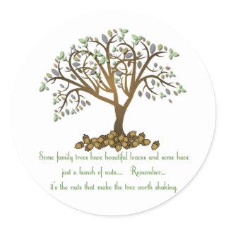 Family Tree Nuts Classic Round Sticker