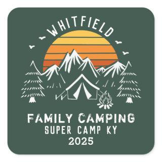 Family Vacation Matching Camping Custom Square Sticker