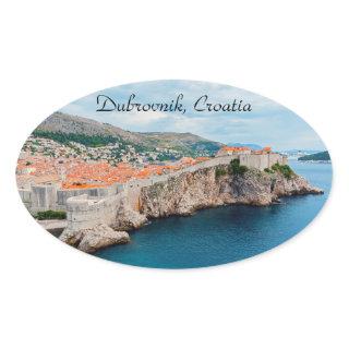 Famous Dubrovnik Old Town roofs & walls - Croatia Oval Sticker