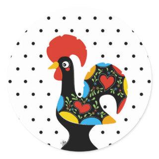 Famous Rooster of Barcelos Nr 09 - Polka Dots Classic Round Sticker