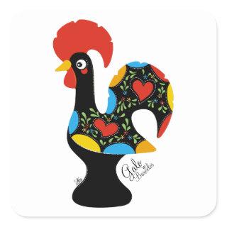 Famous Rooster of Barcelos Nr 09 Square Sticker
